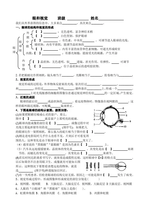 眼和视觉和耳和听觉练习
