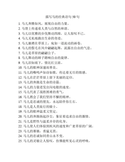 描写马的经典语句50句