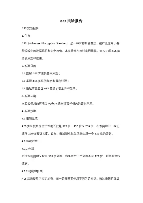 aes 实验报告