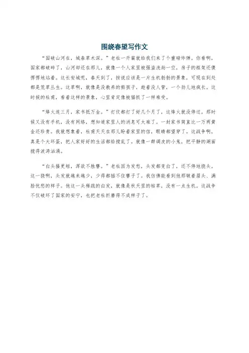 围绕春望写作文