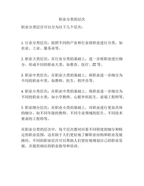 职业分类的层次