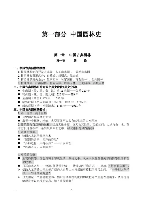 中外园林史复习资料