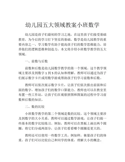 幼儿园五大领域教案小班数学