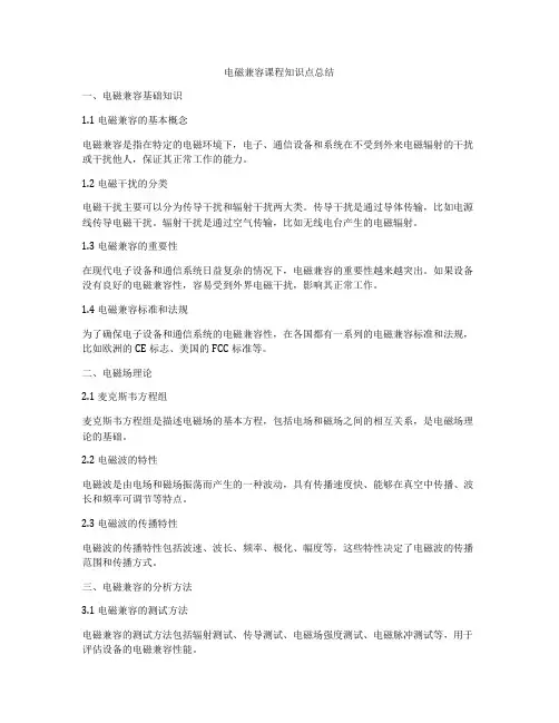 电磁兼容课程知识点总结