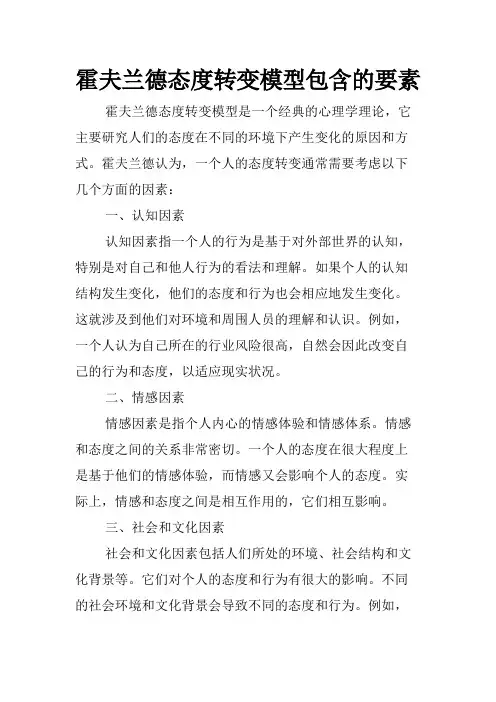 霍夫兰德态度转变模型包含的要素