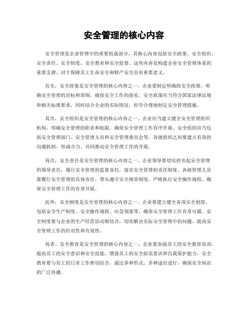 安全管理的核心内容