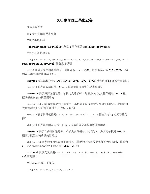 SDH命令行工具配业务