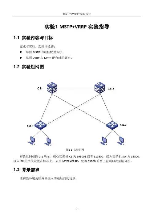 MSTP+VRRP实验指导书