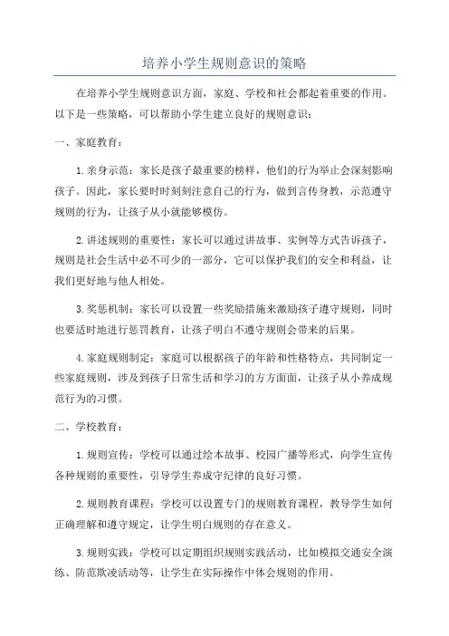 培养小学生规则意识的策略