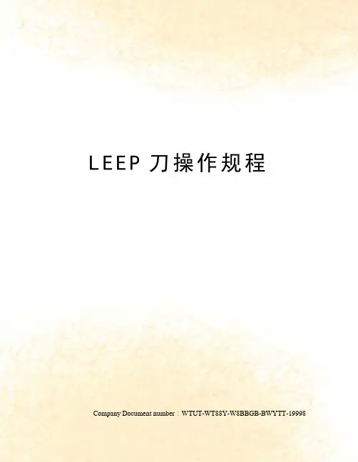 LEEP刀操作规程