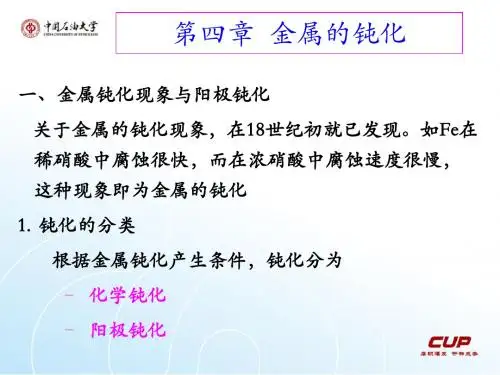 材料腐蚀理论第四章金属的钝化