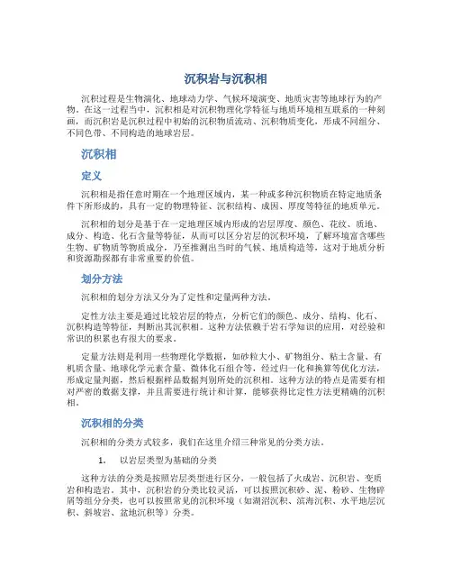 《沉积岩与沉积相》课程综合复习资料
