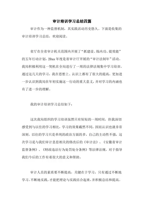 审计培训学习总结四篇