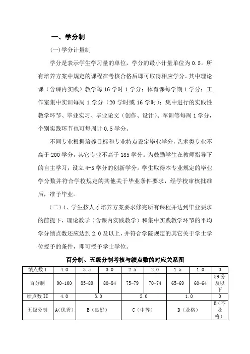学分制总结