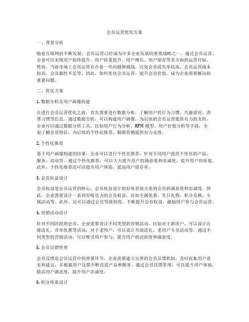 会员运营优化方案