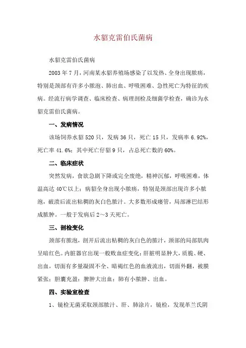 水貂克雷伯氏菌病