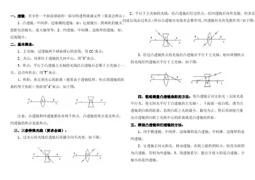 八年级物理透镜的常见知识点