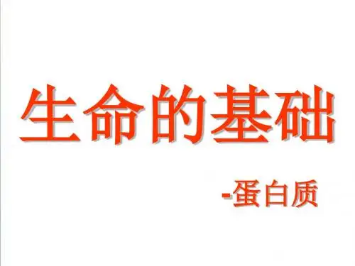 《生命的基础——蛋白质》精编课件12页