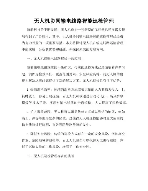 无人机协同输电线路智能巡检管理