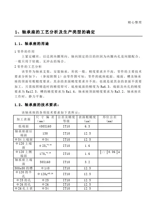 轴承座加工工艺
