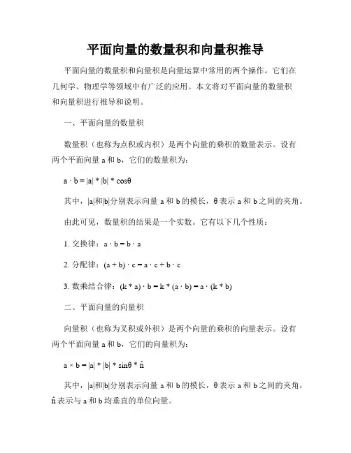 平面向量的数量积和向量积推导