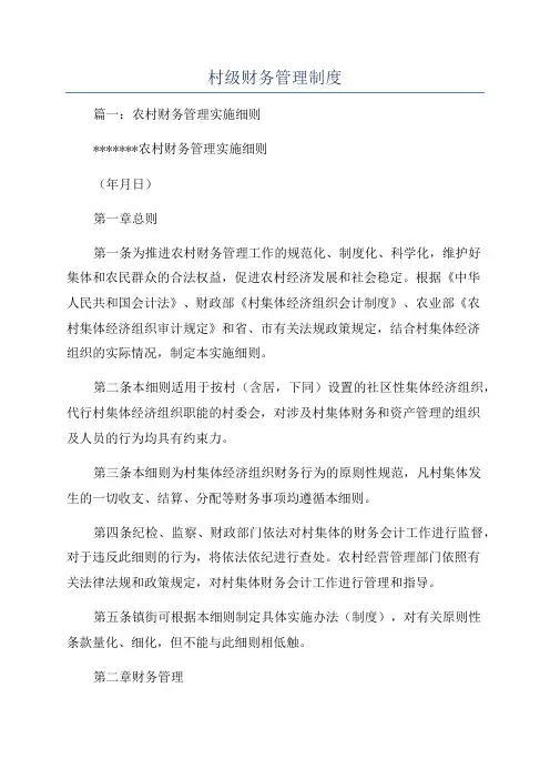 村级财务管理制度