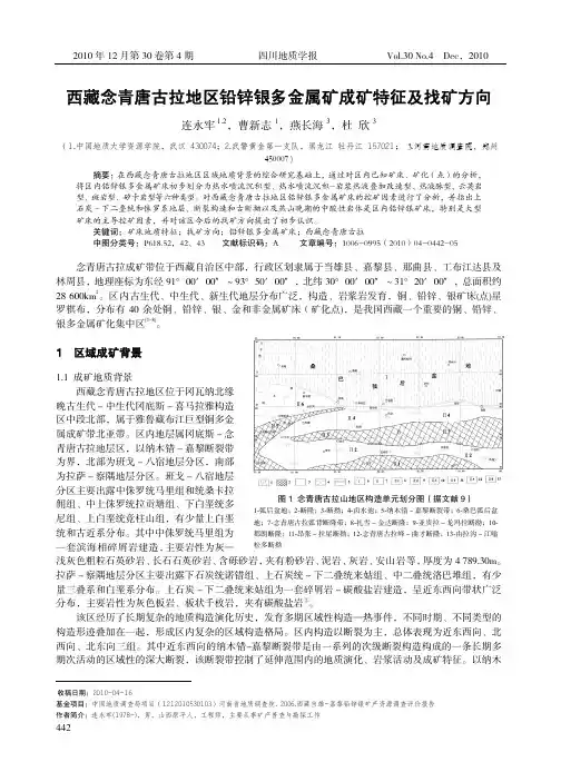 西藏念青唐古拉地区铅锌银多金属矿成矿特征及找矿方向