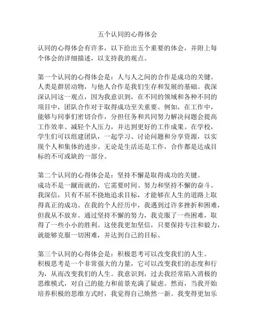 五个认同的心得体会