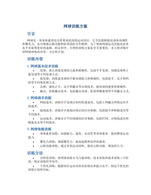 网球训练方案