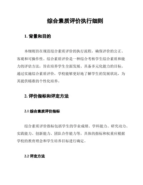 综合素质评价执行细则