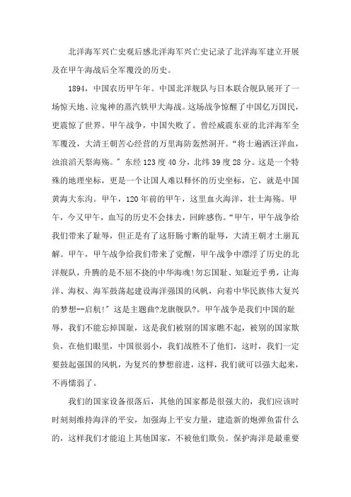 北洋海军兴亡史观后感精选