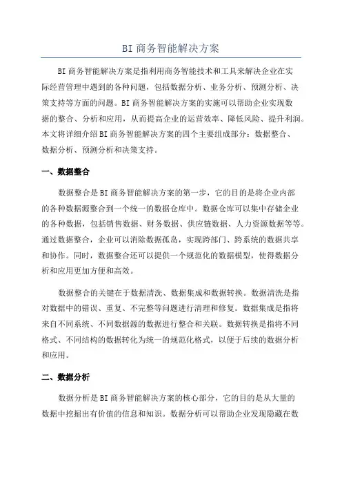 BI商务智能解决方案