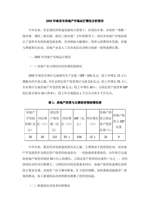 南昌市房地产市场运行情况分析报告(doc11)