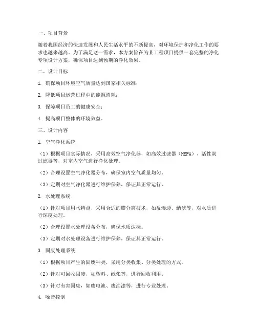 净化专项设计方案