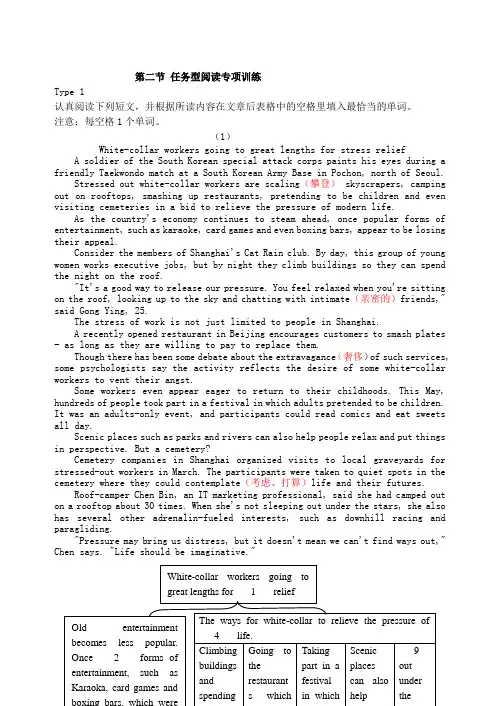 高考英语新题型任务型阅读专项训练30篇Word版