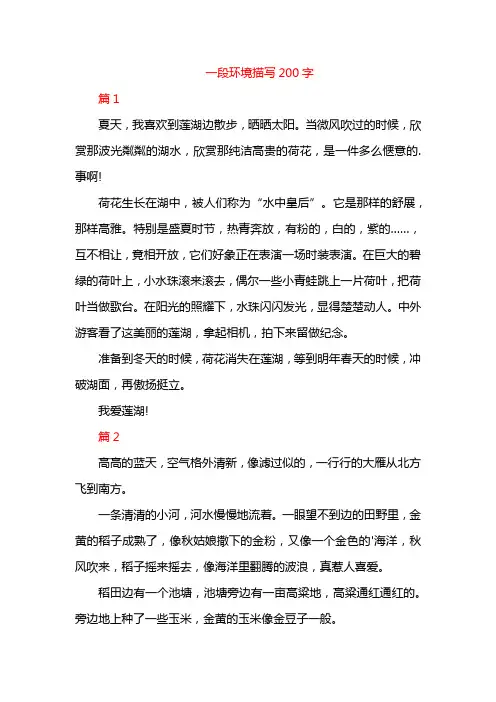 一段环境描写200字
