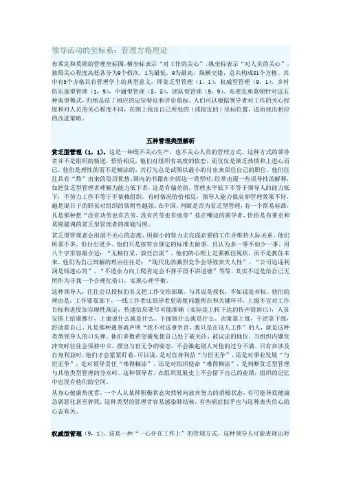 管理方格理论