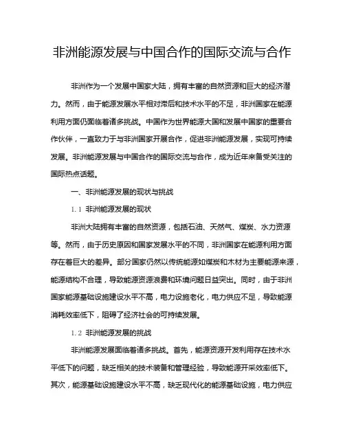 非洲能源发展与中国合作的国际交流与合作