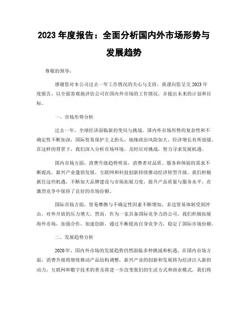 2023年度报告：全面分析国内外市场形势与发展趋势