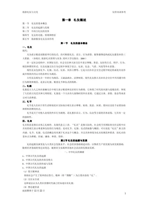 旅游礼仪复习资料