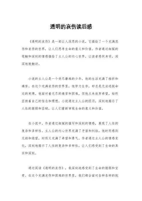 透明的哀伤读后感