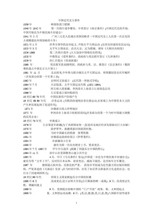 中国近代史大事件