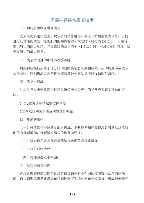 周围神经损伤康复指南