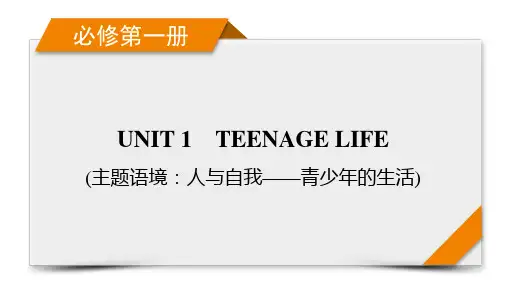 新高考     必修第1册 UNIT 1 TEENAGE LIFE