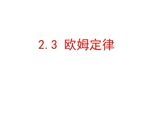 2.3 欧姆定律(含EXECL描绘的U-I图和I-U图)