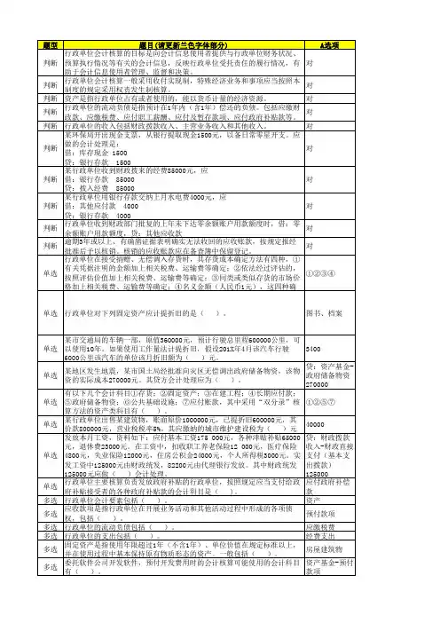 2016年会计继续教育行政类习题