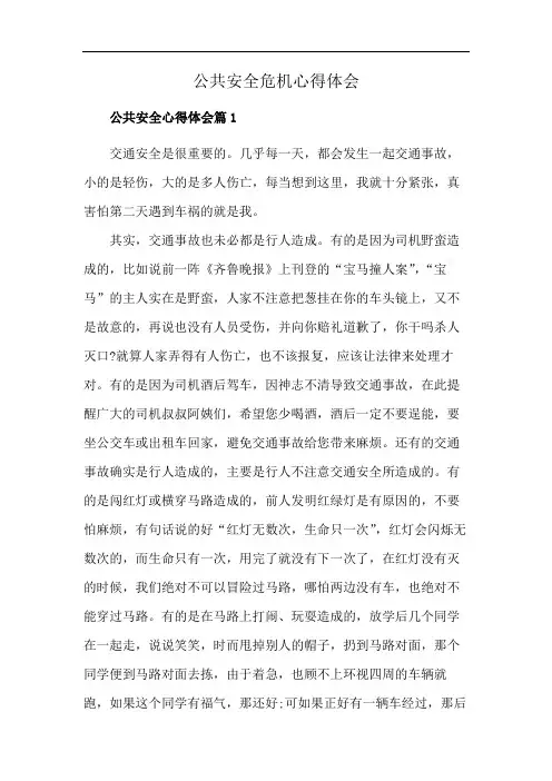 公共安全危机心得体会