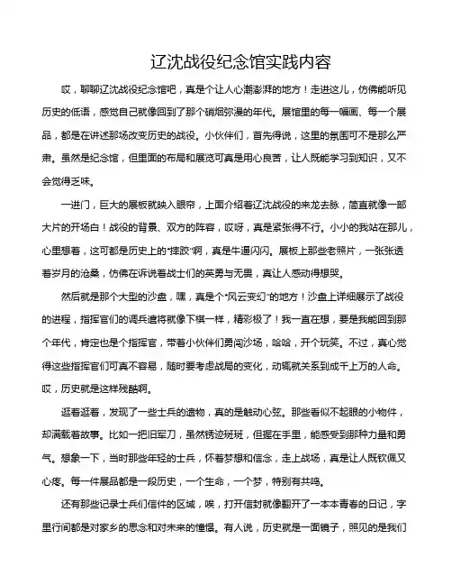辽沈战役纪念馆实践内容