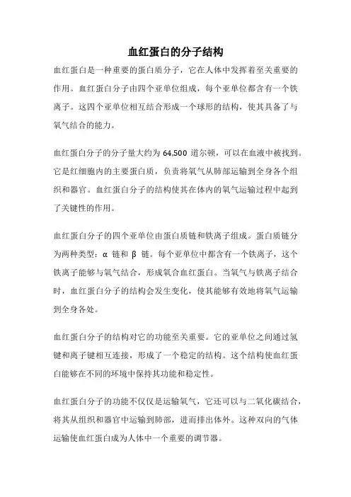 血红蛋白的分子结构