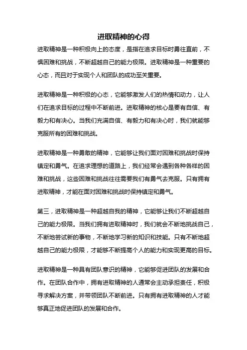 进取精神的心得